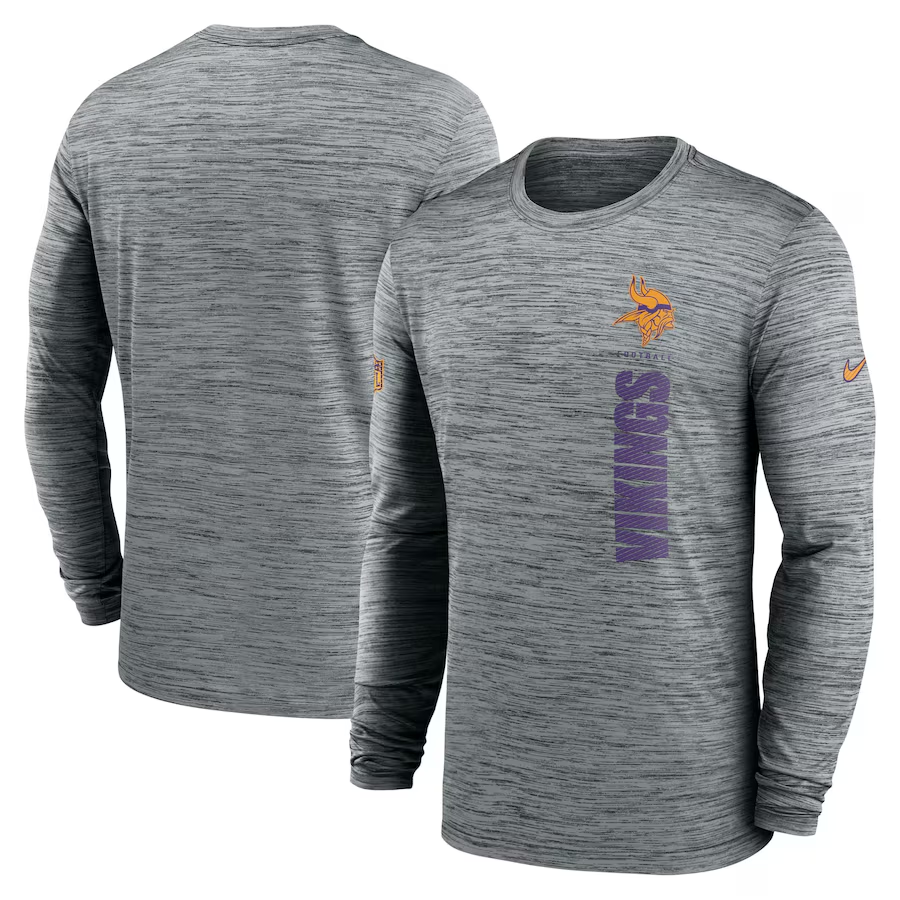 Men Minnesota Vikings grey 2024 Nike NFL long sleeve t shirts